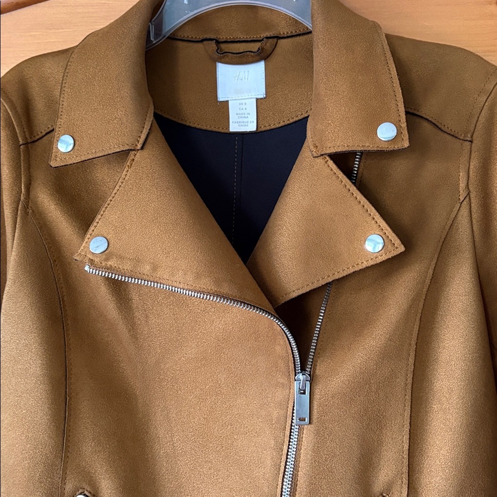 🌟HP🌟H&M Faux Suede Moto Jacket - Picture 3 of 14